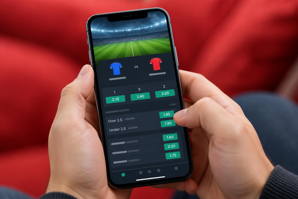 Betting odds on a smartphone